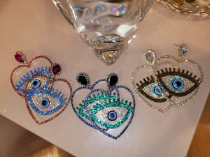 EVIL EYE PROTECTION STATEMENT EARRINGS