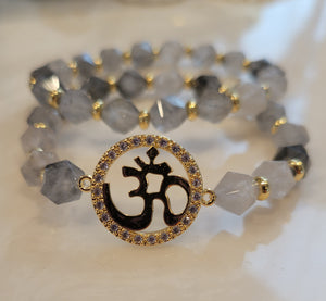 MYSTIC BLACK JADE STONE OM BRACELET