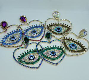 EVIL EYE PROTECTION STATEMENT EARRINGS