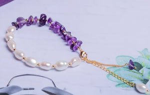 AMETHYST AND PRETTY PEARL BRACELET